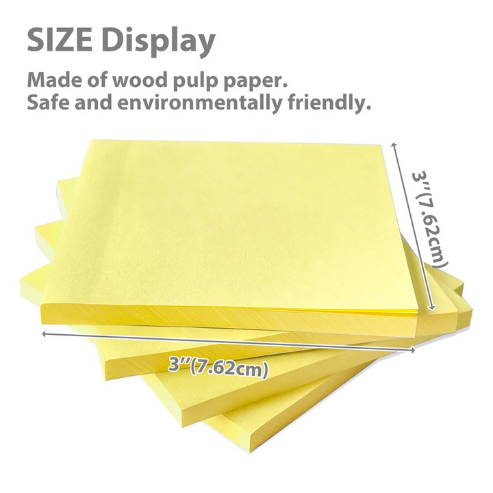 Bazic 50-Count 3" X 3" Yellow Sticky Notes 4-Pack