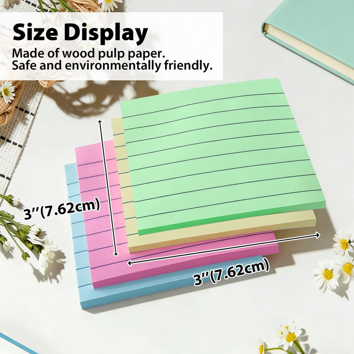 Bazic 40-Count 3" X 3" Lined Sticky Notes 3-Pack