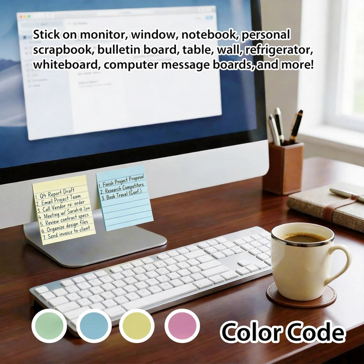 Bazic 40-Count 3" X 3" Lined Sticky Notes 3-Pack