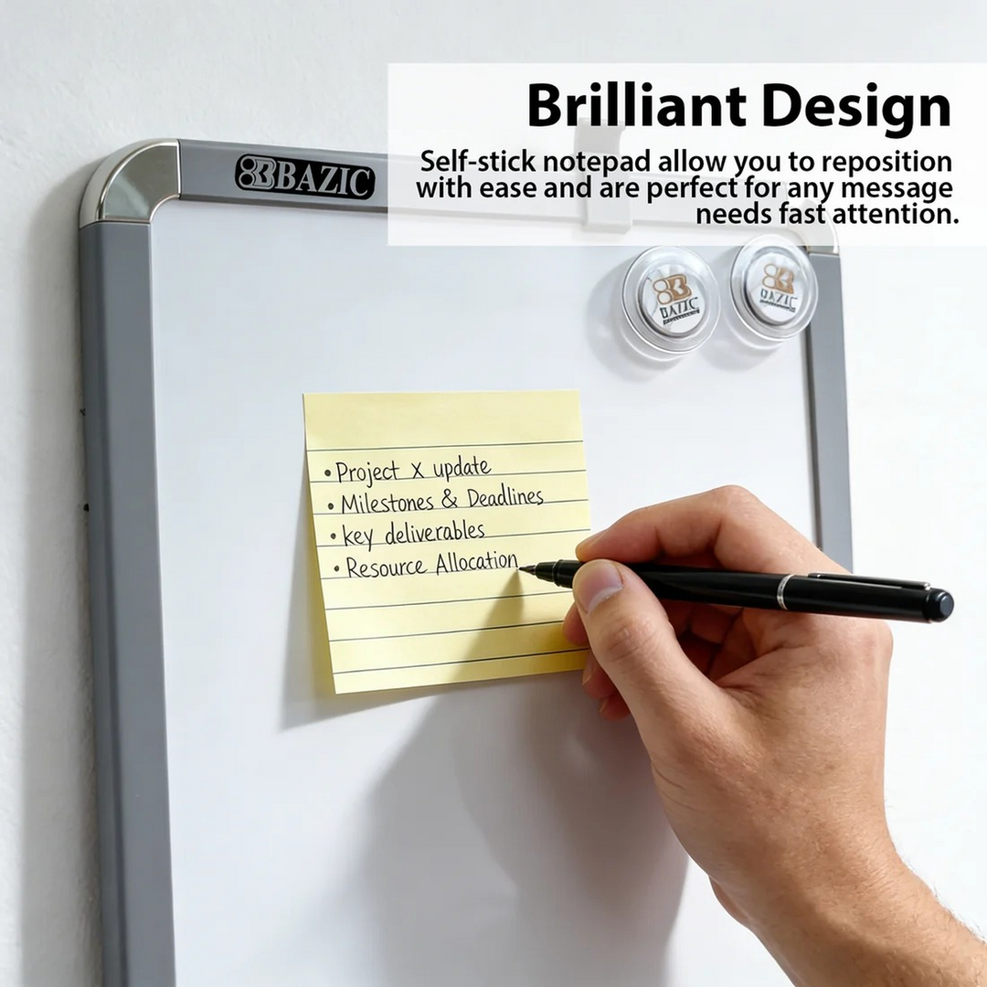 Bazic 40-Count 3" X 3" Lined Sticky Notes 3-Pack