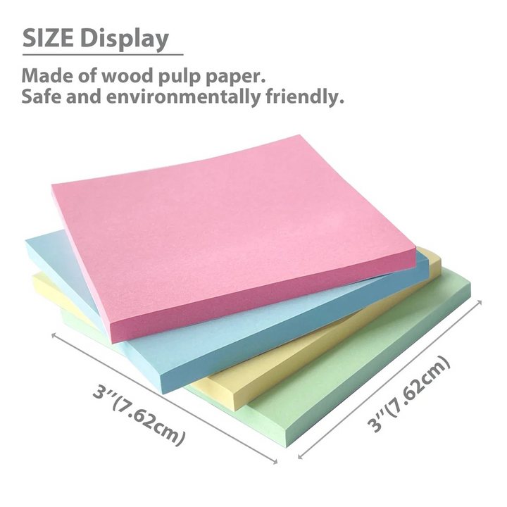 Bazic 50-Count 3" X 3" Sticky Notes 4-Pack