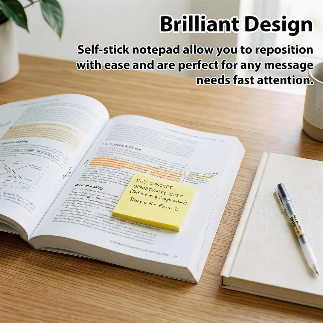 Bazic 100-Count 3" X 3" Yellow Sticky Notes