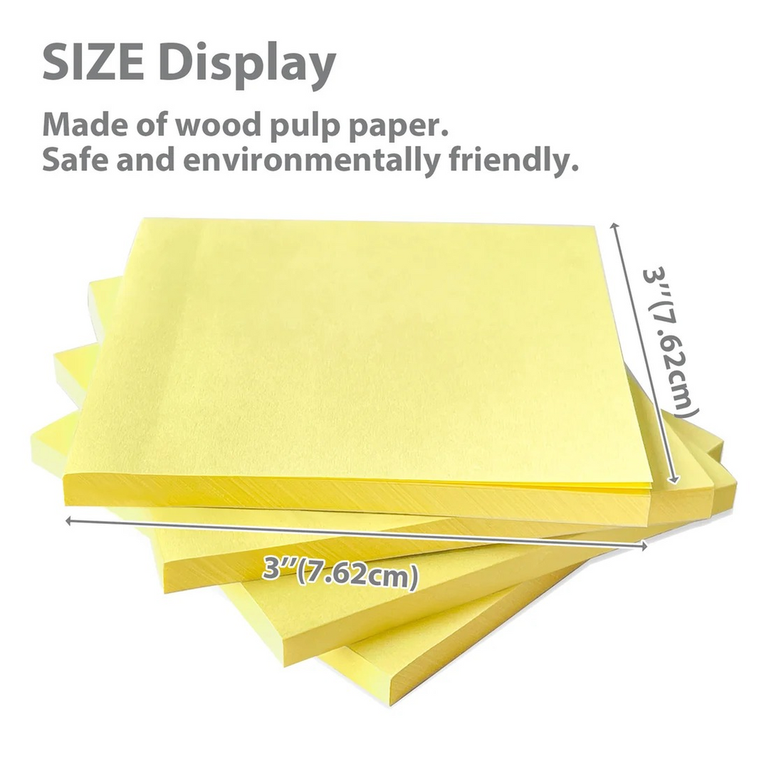 Bazic 100-Count 3" X 3" Yellow Sticky Notes