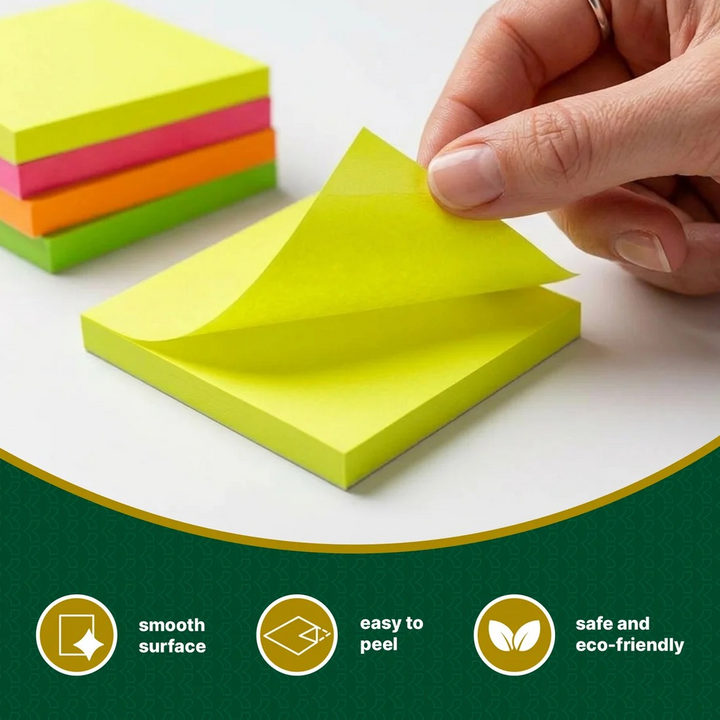 Bazic 80-Count 3" X 3" Neon Sticky Notes