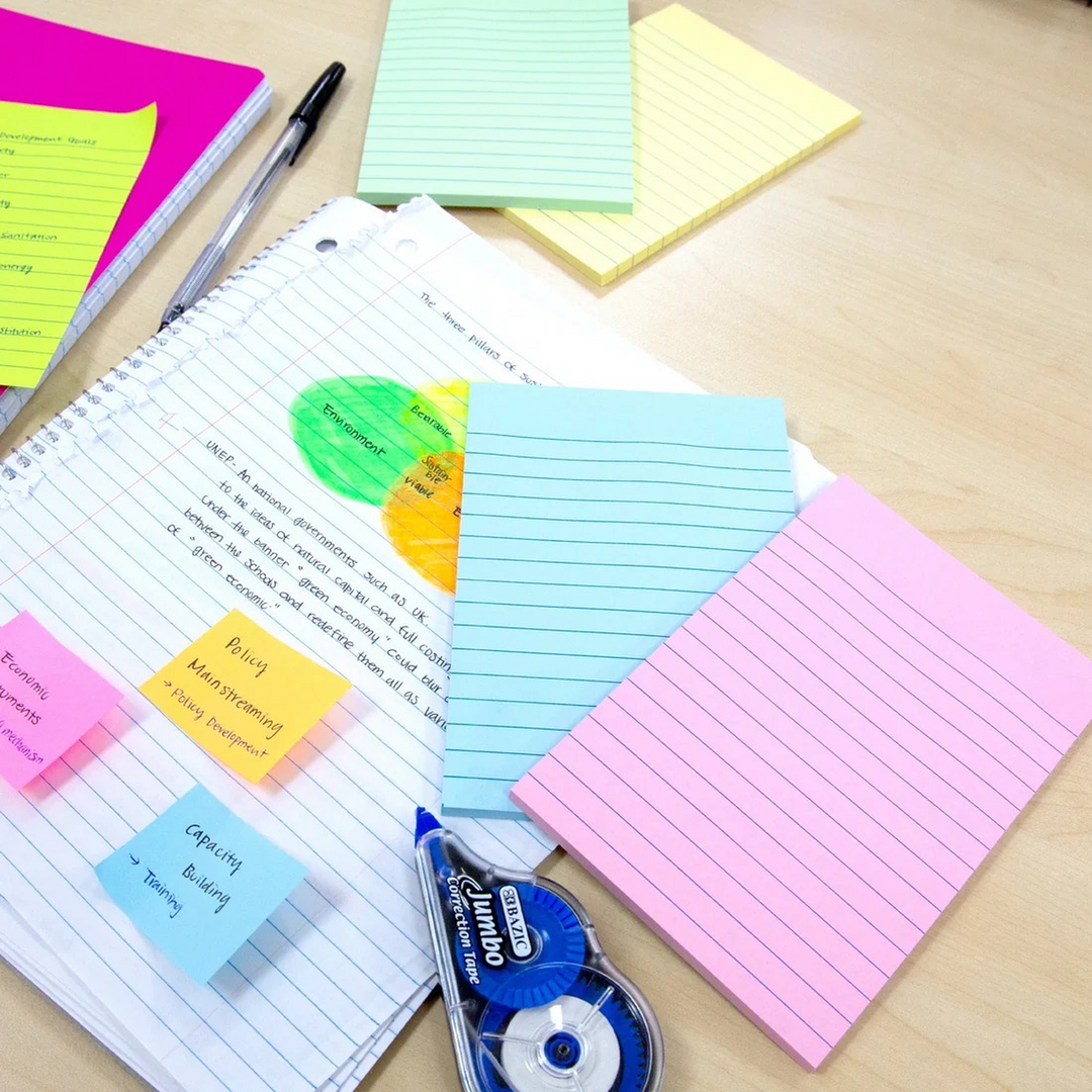 Bazic 50-Count 4" X 6" Lined Sticky Notes
