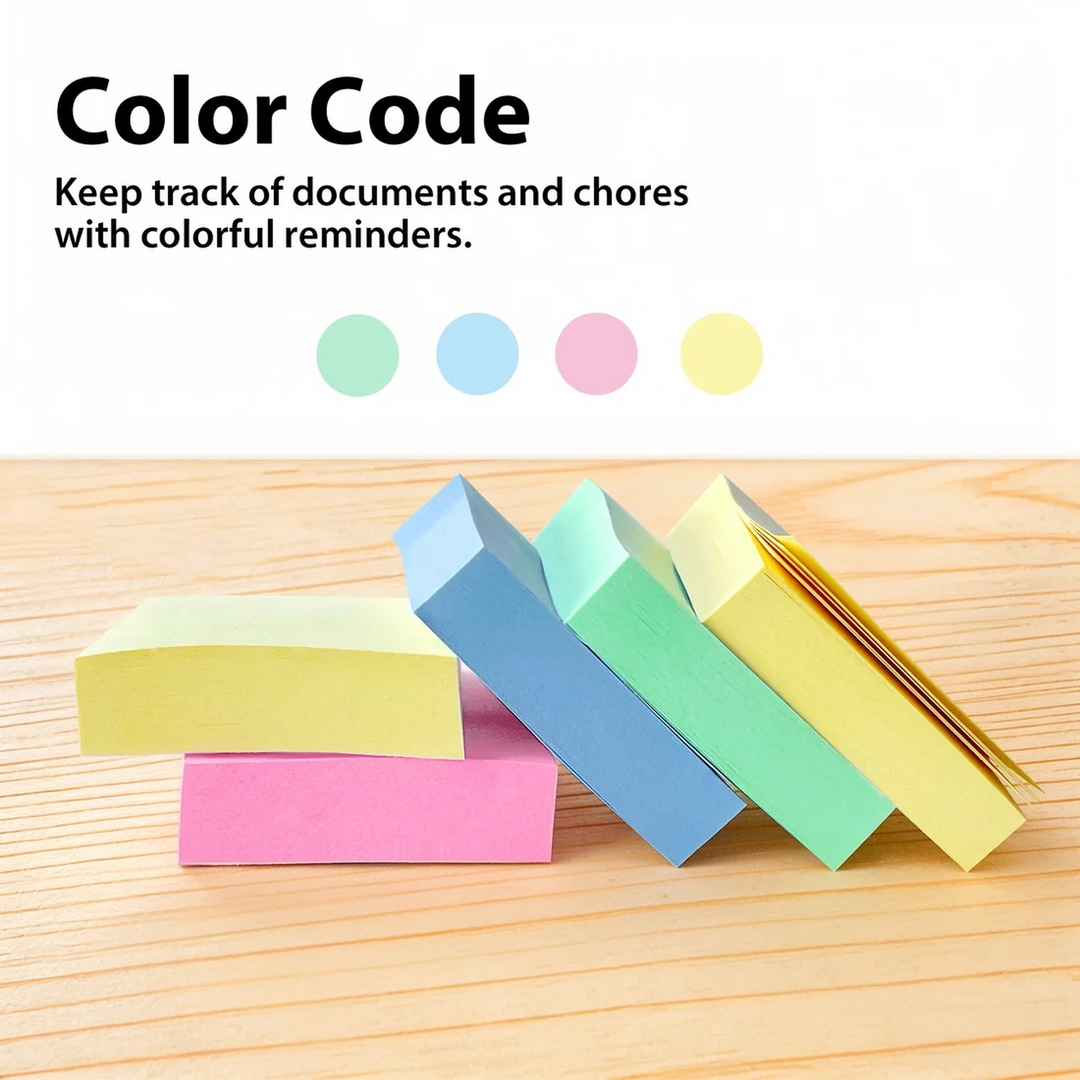 Bazic 100-Count 1.5" X 2" Sticky Notes 4-Pack