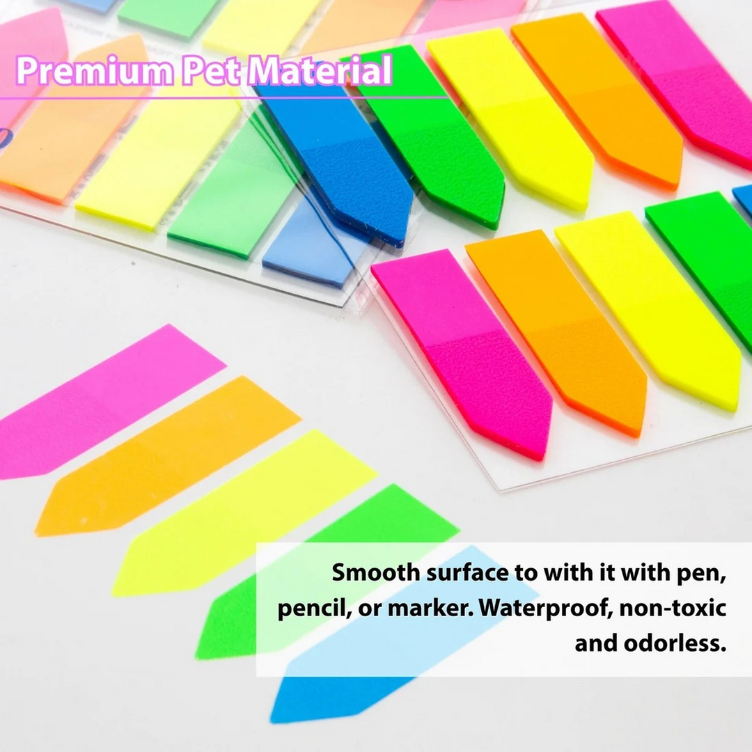 Bazic 25-Count 0.5" X 1.7" Neon Color Arrow Flags 10-Pack
