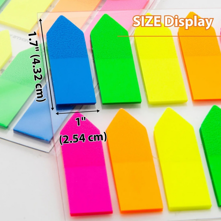 Bazic 25-Count 0.5" X 1.7" Neon Color Arrow Flags 10-Pack