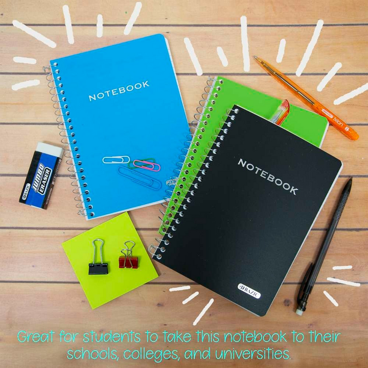 Bazic 100-Count 5" X 7" Poly Cover Personal - Assignment Spiral Notebook