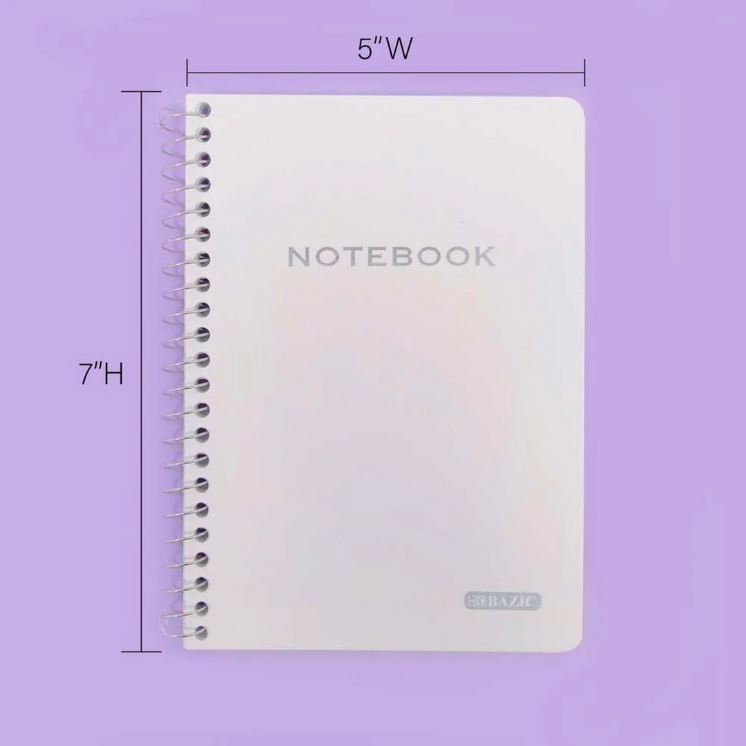 Bazic 100-Count 5" X 7" Poly Cover Personal - Assignment Spiral Notebook