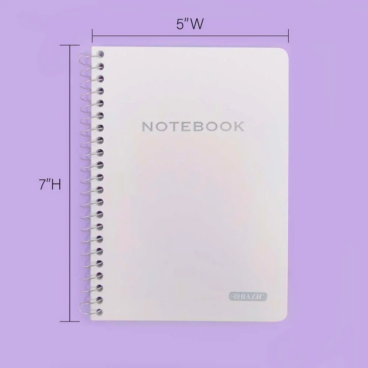 Bazic 100-Count 5" X 7" Poly Cover Personal - Assignment Spiral Notebook
