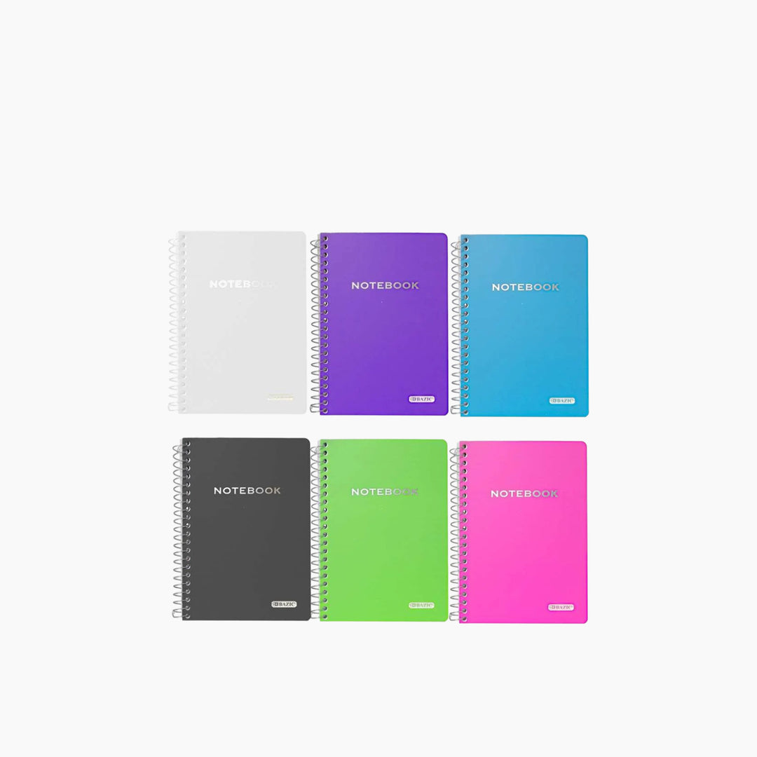 Bazic 100-Count 5" X 7" Poly Cover Personal - Assignment Spiral Notebook