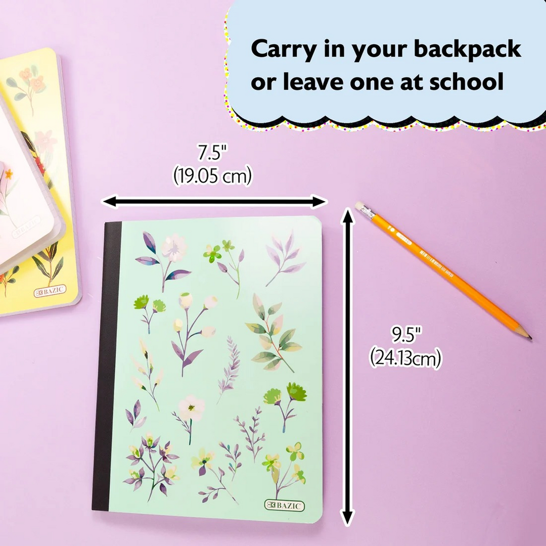 Bazic C/R 100-Count Floral Composition Book