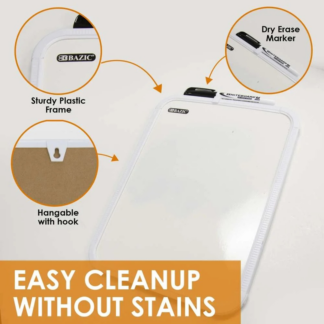 Bazic 8.5" X 11" Dry Erase Board With Marker