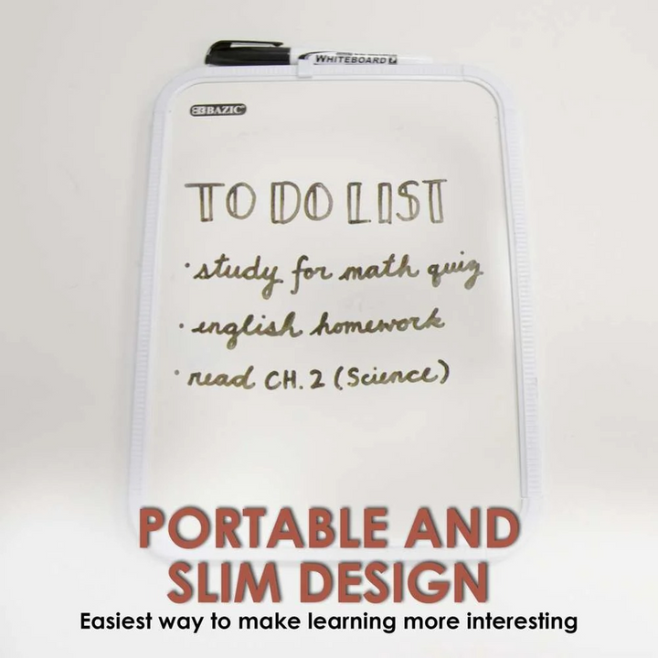 Bazic 8.5" X 11" Dry Erase Board With Marker