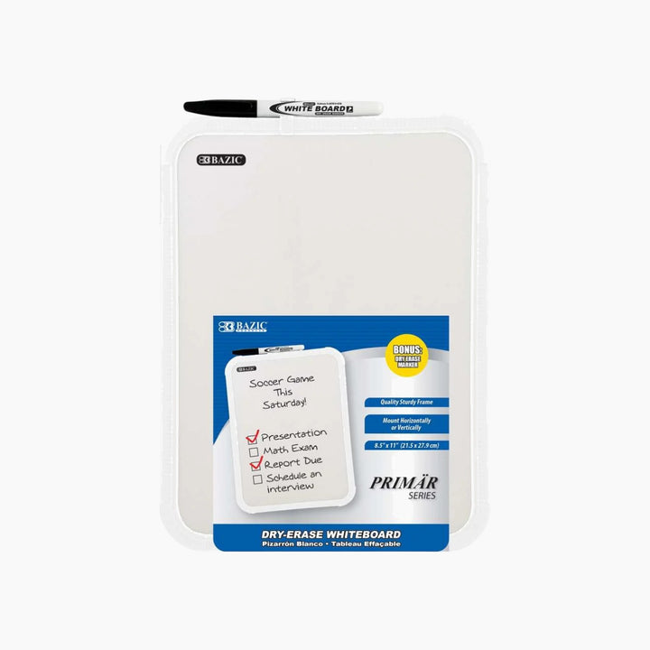 Bazic 8.5" X 11" Dry Erase Board With Marker