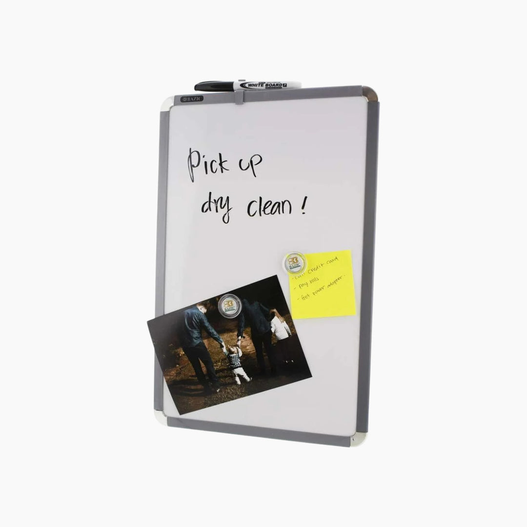 Bazic 11" X 17" Classique Magnetic Dry Erase Board With Marker &amp; 2 Magnets