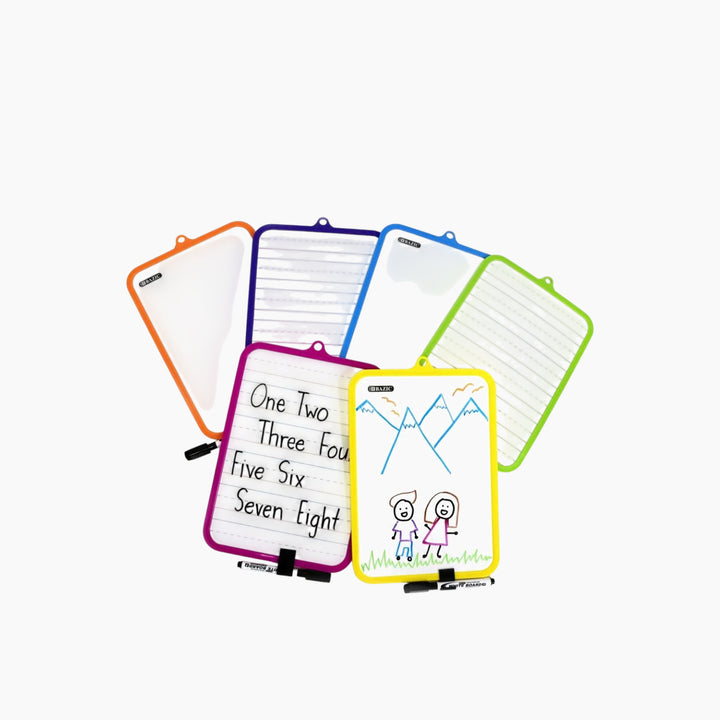 Bazic 7.4" X 10.3" Double Sided Dry Erase Learning Board With Marker