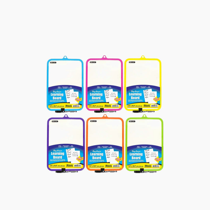 Bazic 7.4" X 10.3" Double Sided Dry Erase Learning Board With Marker