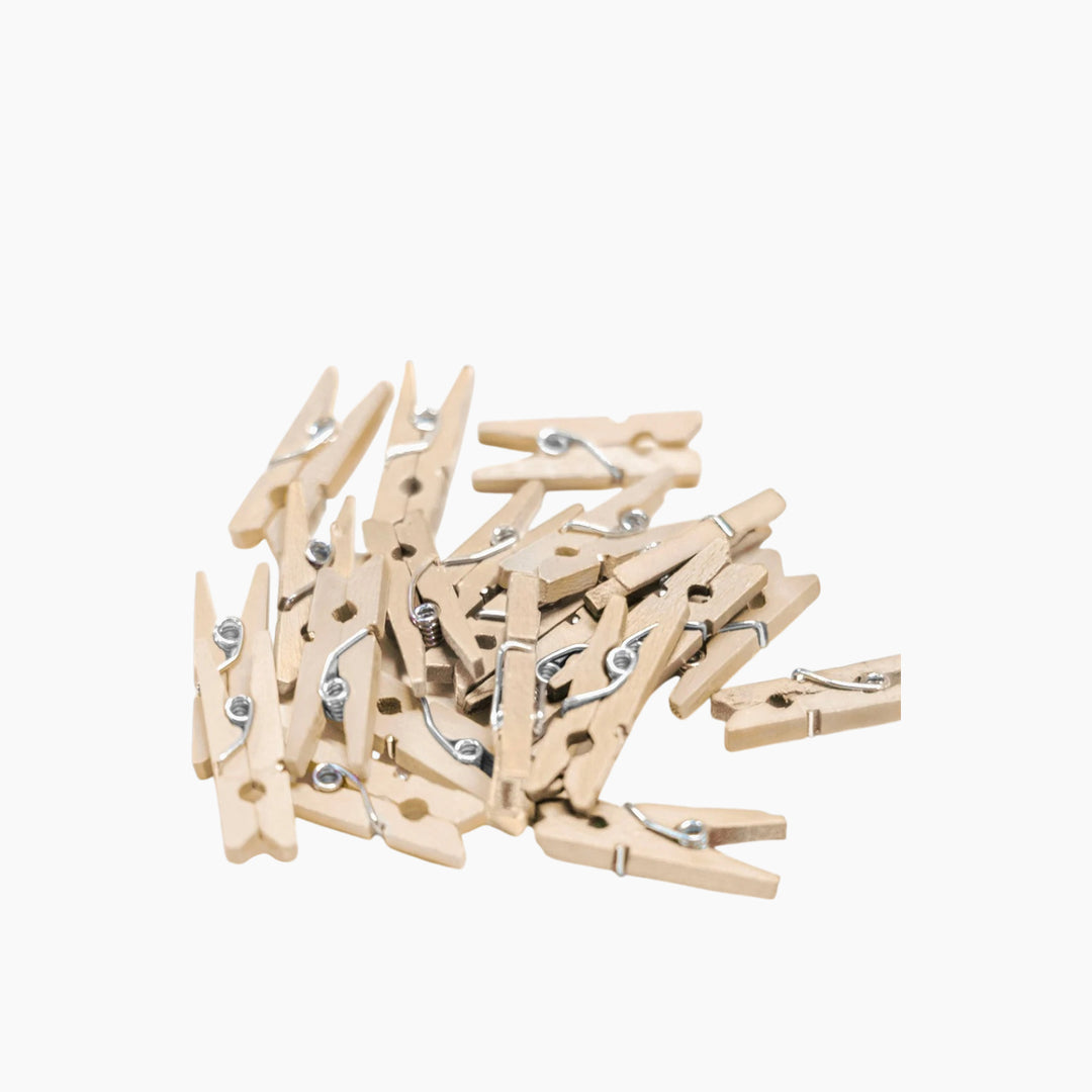 Bazic Mini Natural Clothes Pins 50-Pack