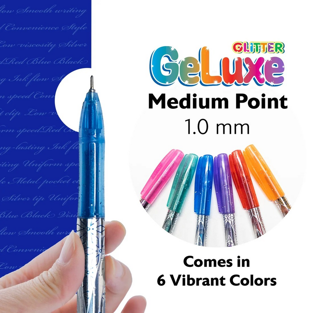 Bazic Geluxe 6 Glitter Color Gel Roller Pen