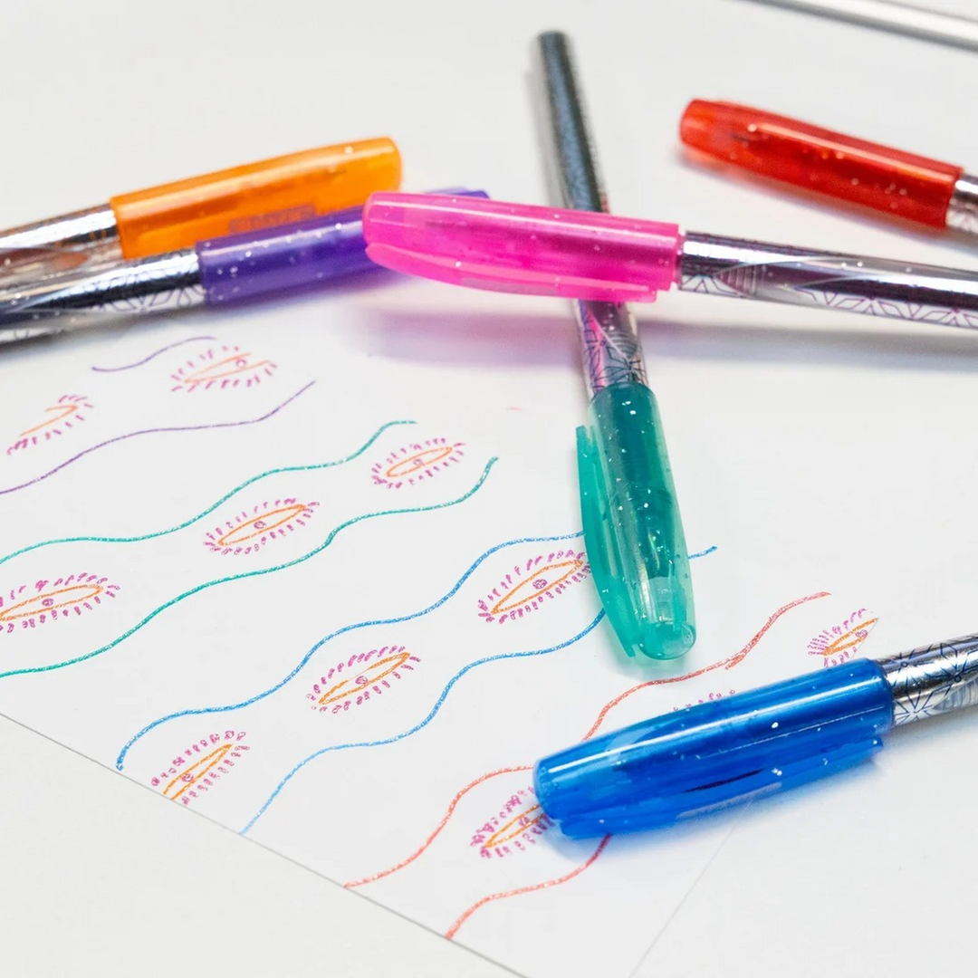 Bazic Geluxe 6 Glitter Color Gel Roller Pen