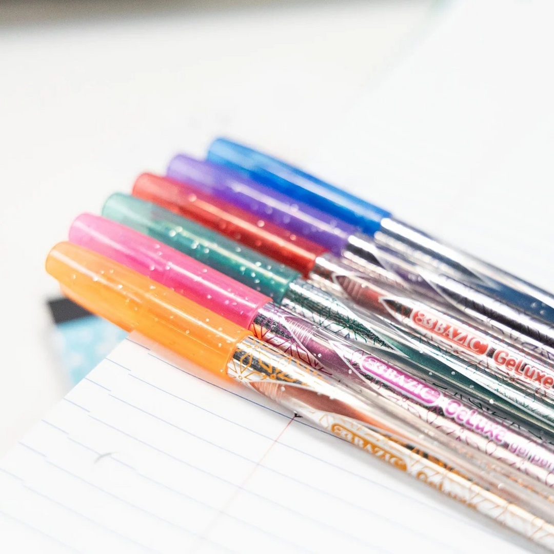 Bazic Geluxe 6 Glitter Color Gel Roller Pen