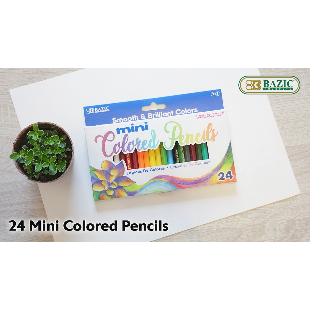 Bazic 24 Mini Colored Pencils