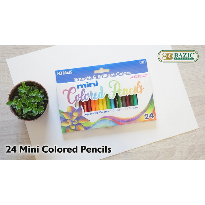 Bazic 24 Mini Colored Pencils