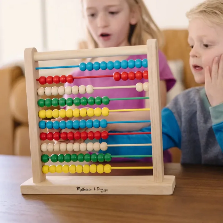 Melissa &amp; Doug classic wooden abacus toy with 100 colorful beads