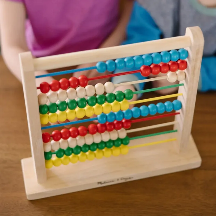 Melissa &amp; Doug classic wooden abacus with 100 colorful beads