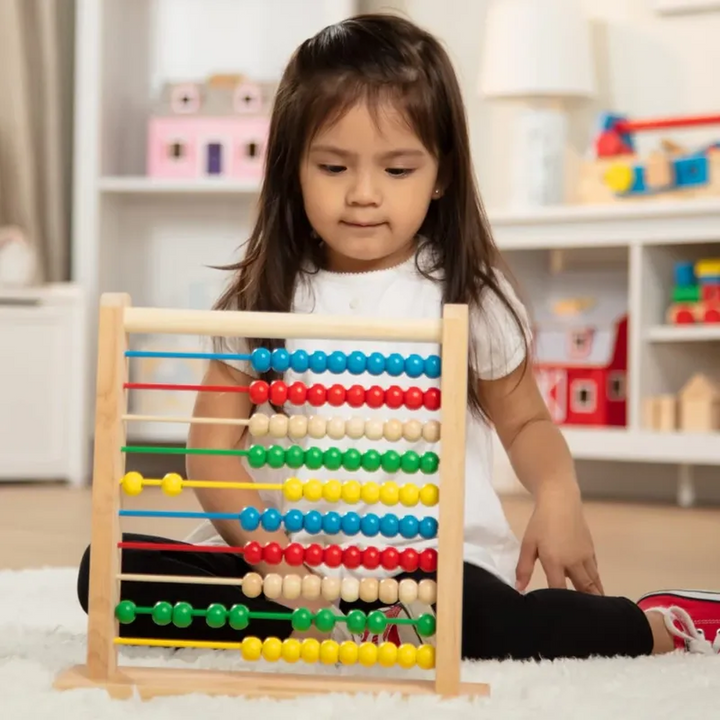 Melissa &amp; Doug classic wooden abacus with 100 colorful beads
