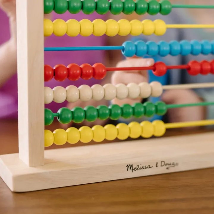 Melissa &amp; Doug classic wooden abacus with 100 colorful beads