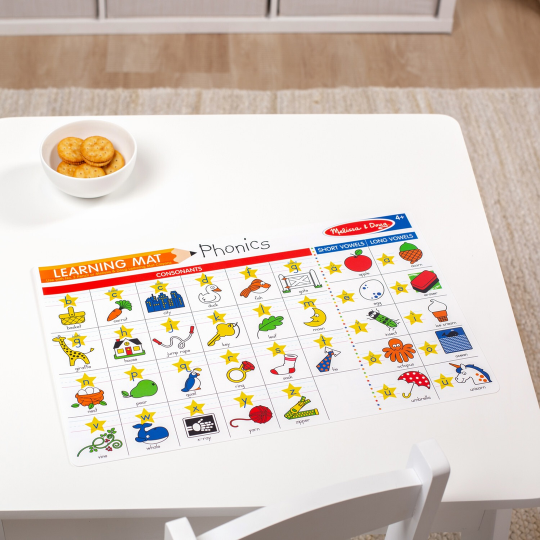 Melissa &amp; Doug Phonics Write-A-Mat bundle of 6 double-sided activity mats