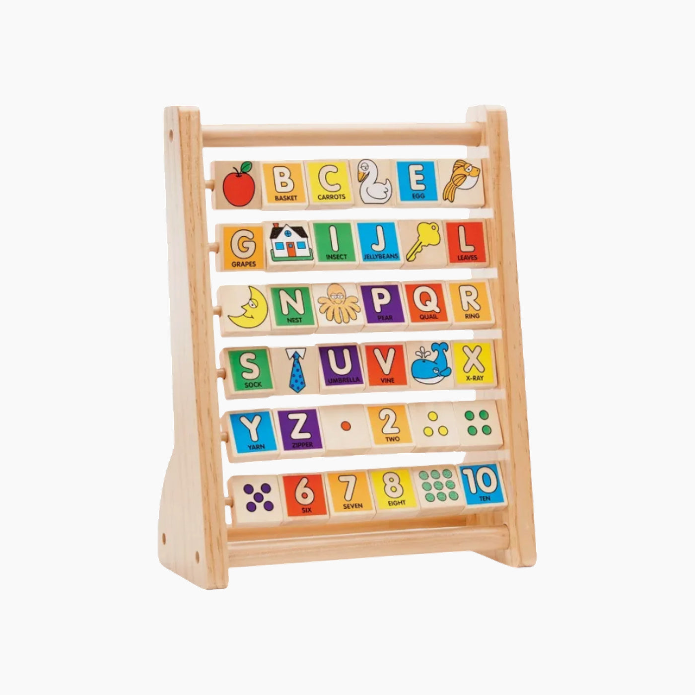 Melissa & Doug ABC-123 Abacus with wooden frame and spinning tiles