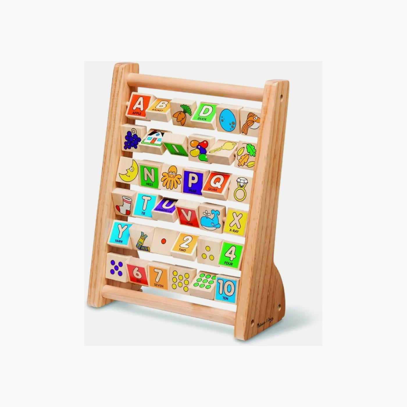 Melissa & Doug ABC-123 Abacus with wooden frame and spinning tiles