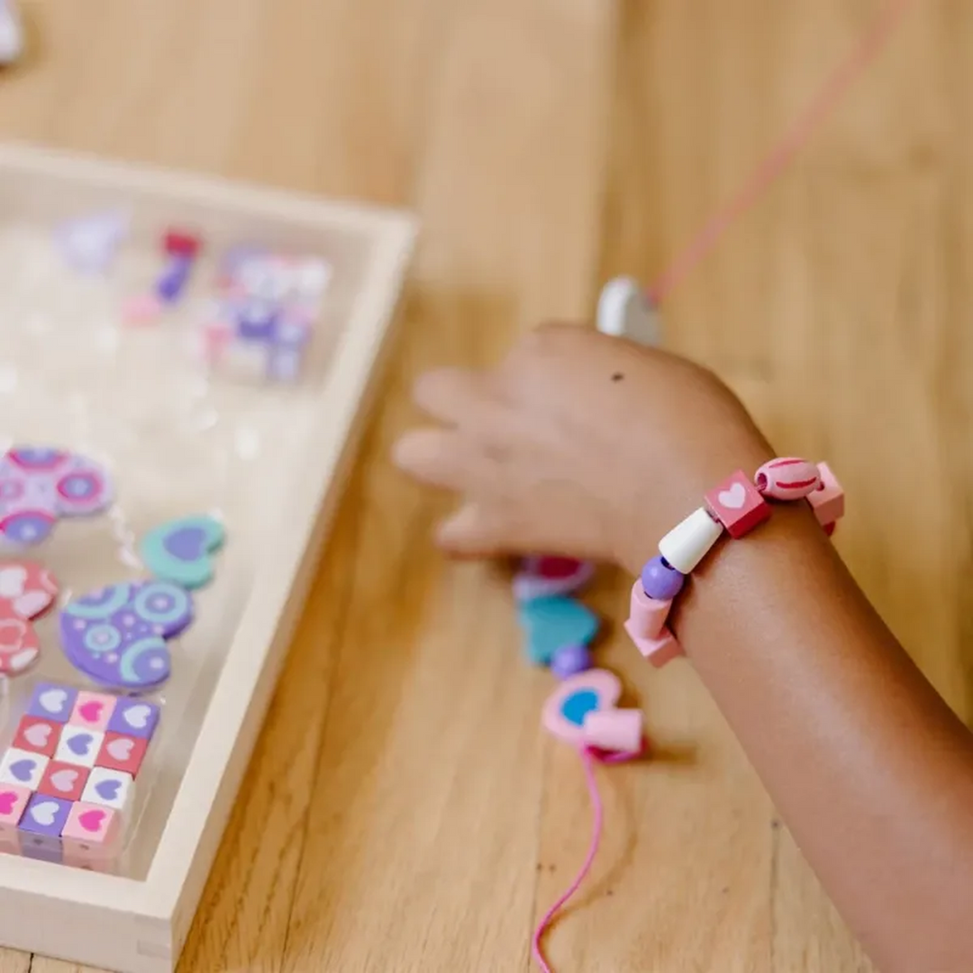 Melissa &amp; Doug Created by Me! Heart Beads Wooden Bead Kit