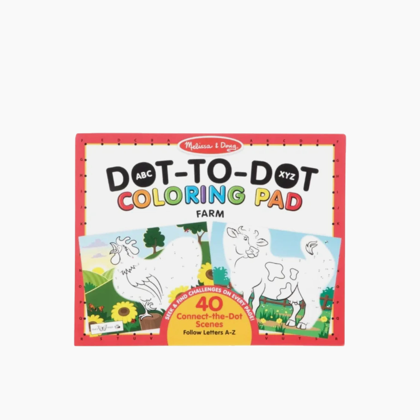 Melissa & Doug ABC Dot-to-Dot Coloring Pad - Farm, 40 pages