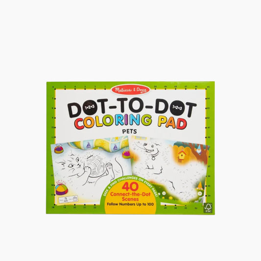 Melissa & Doug 123 Dot-to-Dot Coloring Pad- Pets