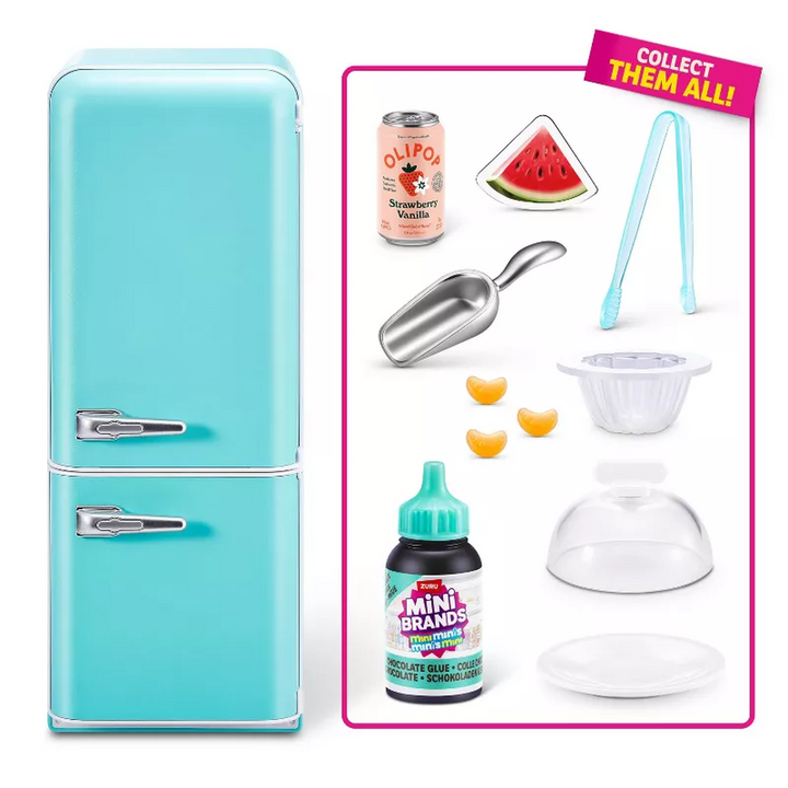 Zuru Mini Brands Fill The Fridge Series 1 Playset with 7 exclusive minis and UV light