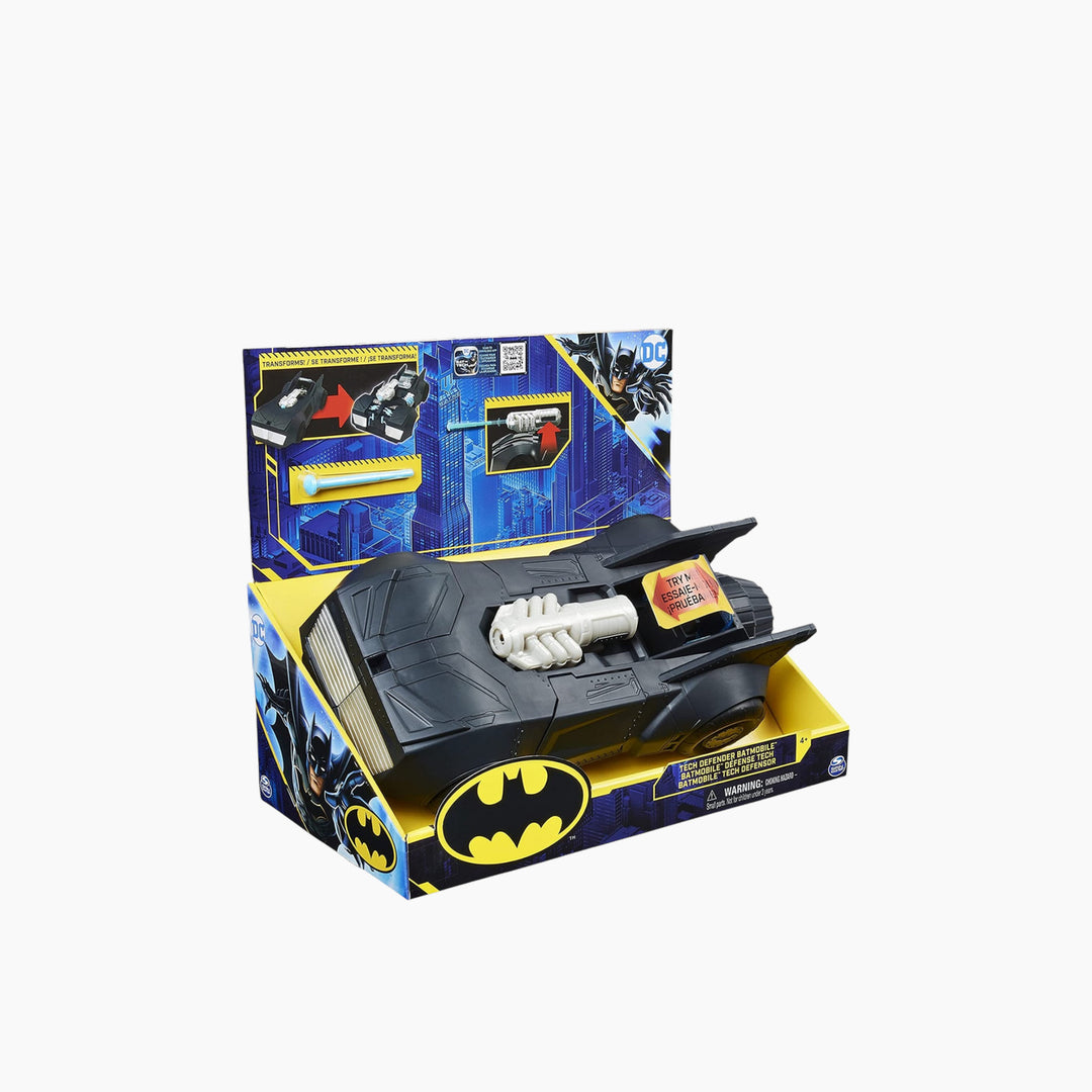Spin Master DC Batman Tech Defender Batmobile toy car with blaster launcher