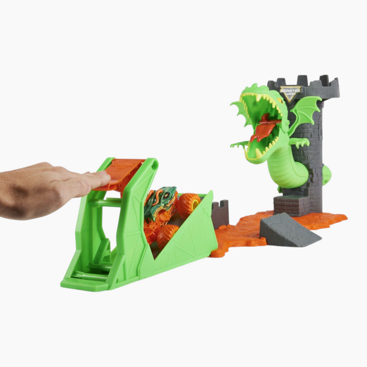 Monster Jam Dueling Dragon Playset with exclusive 1:64 scale truck