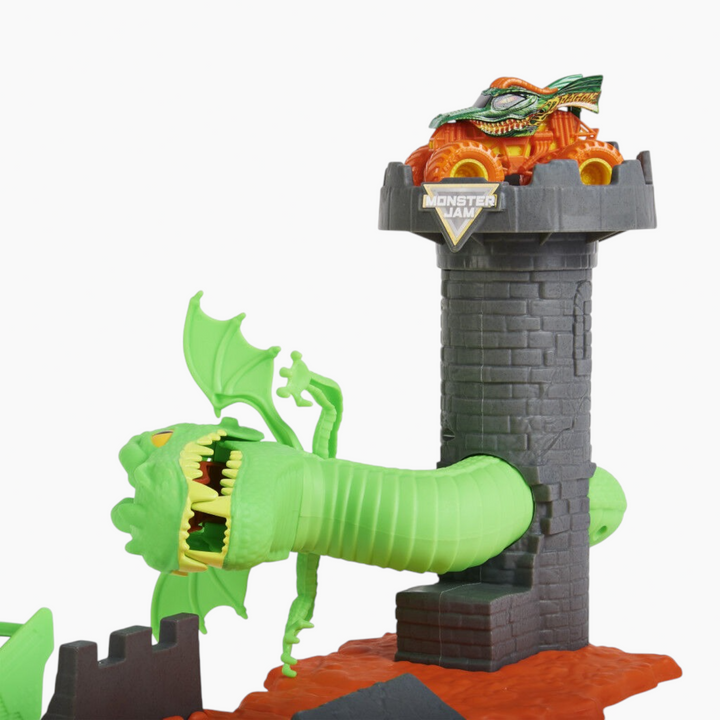 Monster Jam Dueling Dragon Playset with exclusive 1:64 scale truck