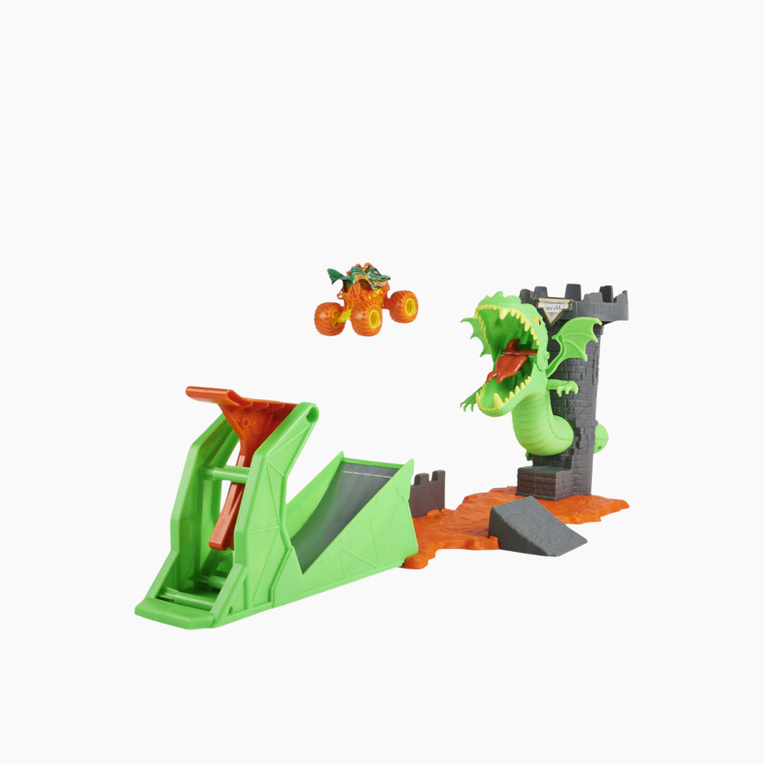 Monster Jam Dueling Dragon Playset with exclusive 1:64 scale truck