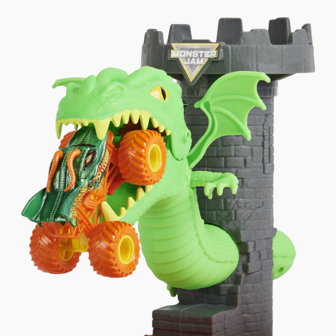 Monster Jam Dueling Dragon Playset with exclusive 1:64 scale truck