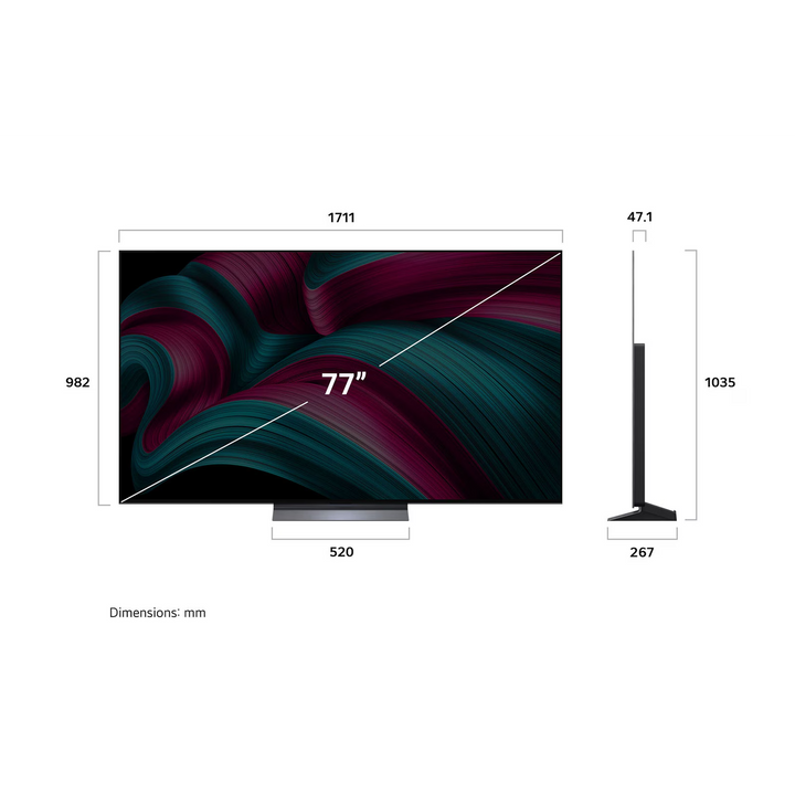 LG 77 inch OLED evo AI C5 4K 144Hz Smart TV AI Magic