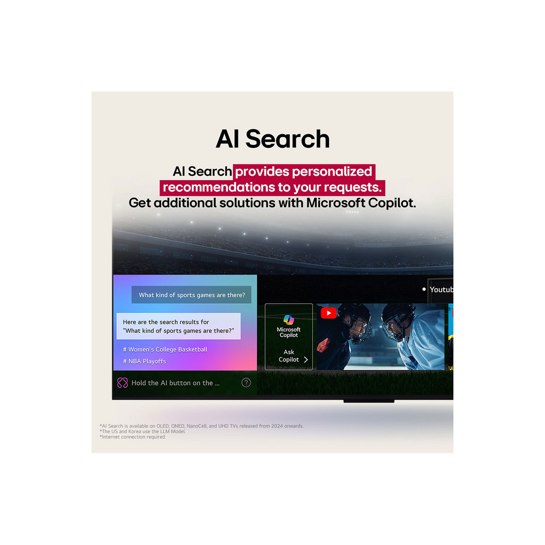LG 77 inch OLED evo AI C5 4K 144Hz Smart TV AI Magic
