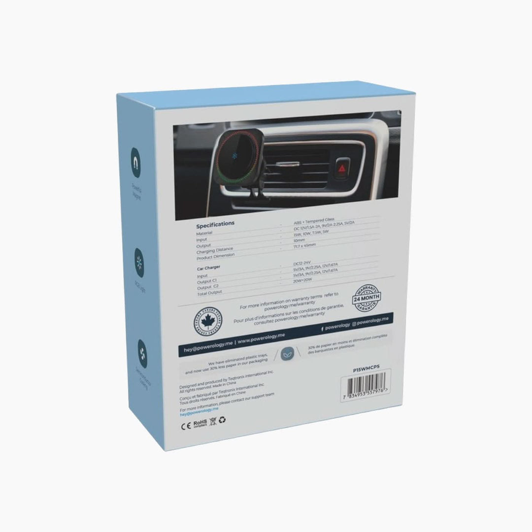 Powerology Qi2 Standard MagSafe fast charger with RGB lighting