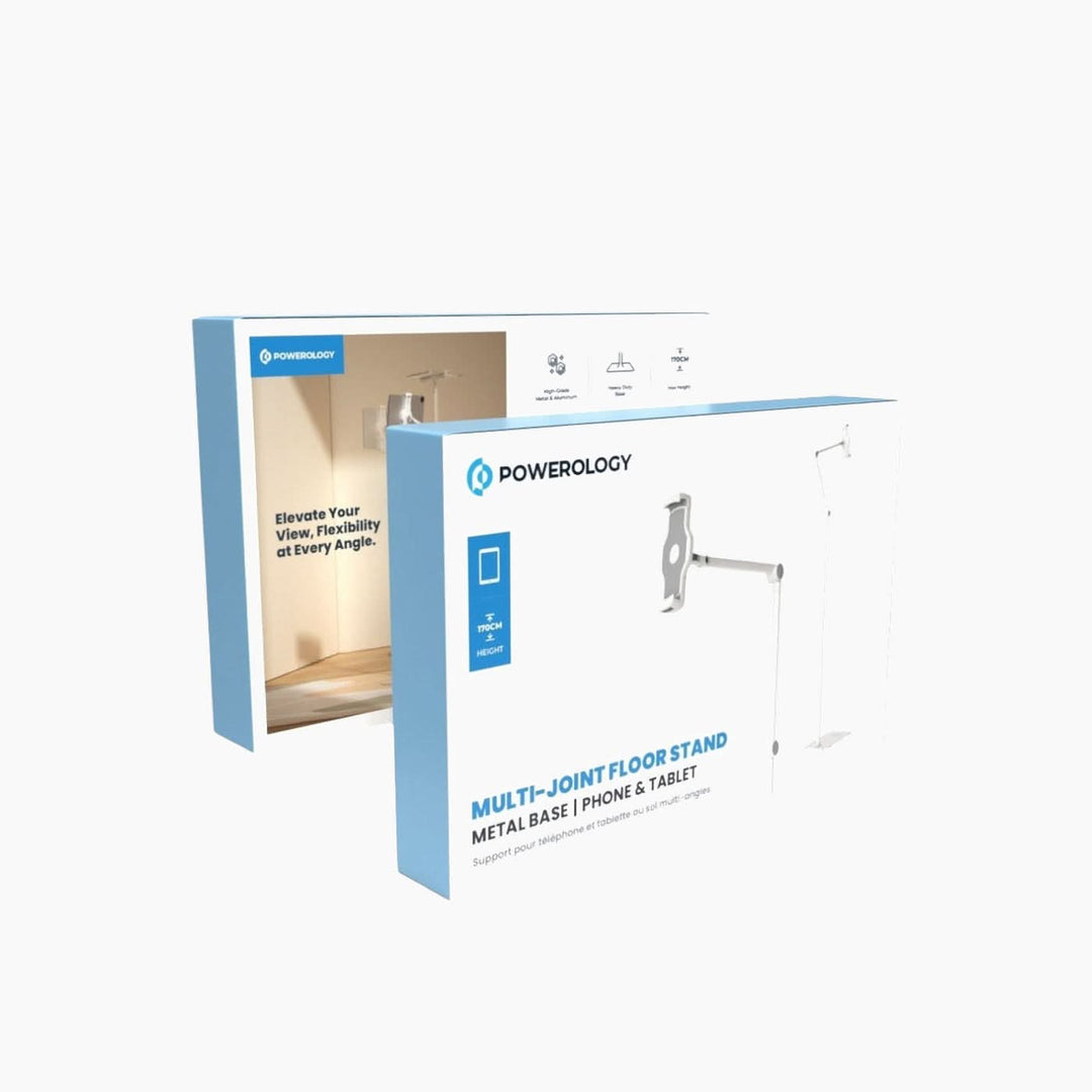 Powerology multi-joint floor stand with adjustable height and 360-degree rotation