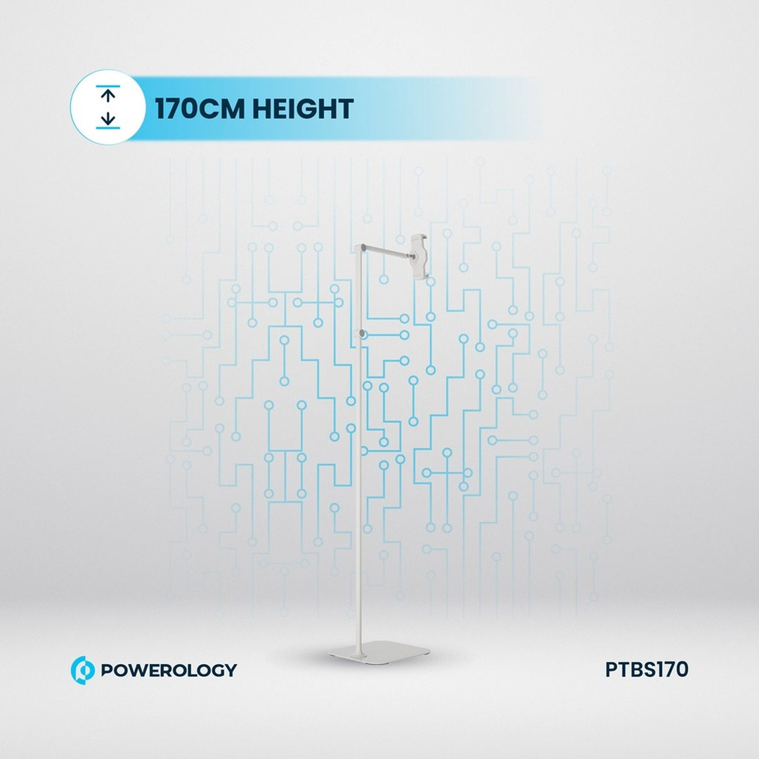 Powerology multi-joint floor stand with adjustable height and 360-degree rotation